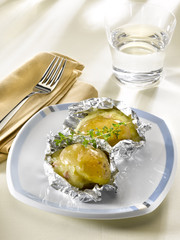 pommes de terre farcies au four - stuffed baked potatoes