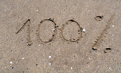 One hundred percent on the sand
