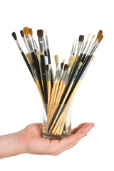 Brushes in hand