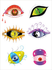 Six different fantastic eyes.