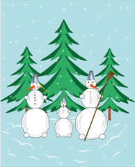 Three snowballs in a wood.