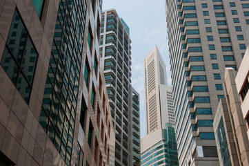 skyscrapers, typical urban cityscape