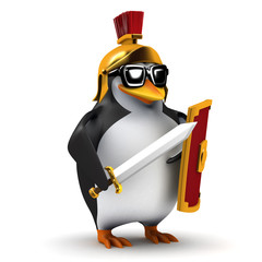 Obraz premium 3d Gladiator penguin