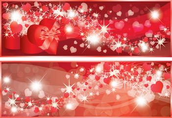 Valentines hearts banners. vector illustration