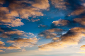 Naklejka na ściany i meble colorful winter evening clouds