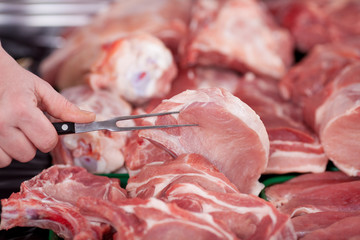 verkäuferin mit steak
