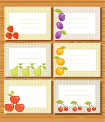 Fruit labels , vector illustration