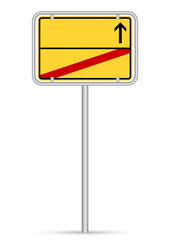 gelbes Ortsschild - Ortsende