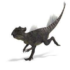 Dinosaur Archaeoceratops. 3D rendering with clipping path and
