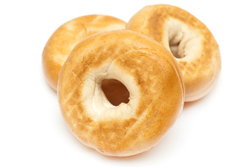 bagels on white background