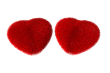 Fluffy red hearts