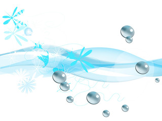 Gentle blue background with water drops