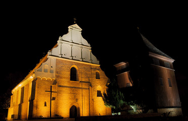gothic church at night, Poland