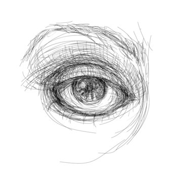 Eye Realistic Sketch (not Auto-traced)