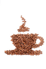 Coffee cup made out of coffee beans