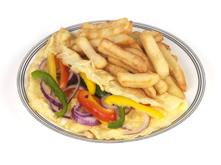 Vegetarian Omelette with Chips