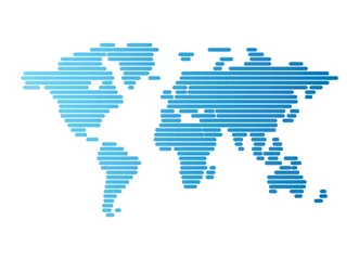 Behangcirkel World map of blue rounded lines © Ildogesto