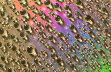 Water drops with refracted light