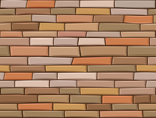 Obraz premium Wektorowy bezszwowy ściana z cegieł robić brown cegły.