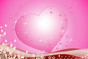 Abstract pink heart background