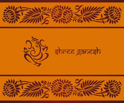 Ganesha, traditional Hindu wedding card, royal Rajasthan, India	