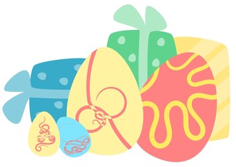 Ostereier und Geschenke