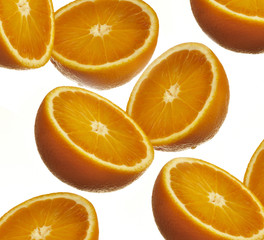 Arance  su fondo bianco