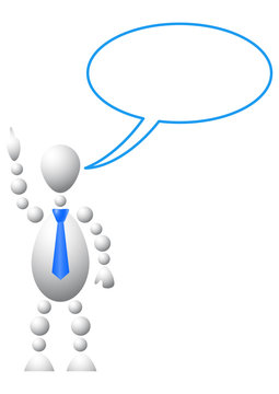 Man with empty chat bubble