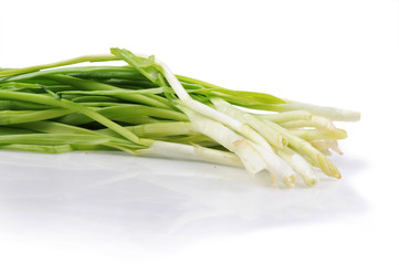 Bunch of green onion isolated on the white background
