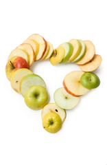 Apple fruits with cut