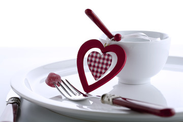 Tischgedeck zu Valentinstag