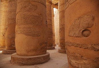 Columns of the karnak temple in egypt