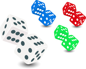 Cast the Dice! - Craps against a white background.