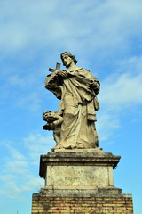 Fototapeta na wymiar Ponte Milvio - Statuta di San Giovanni Nepomuceno