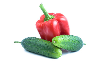 cucumber and sweet pepper