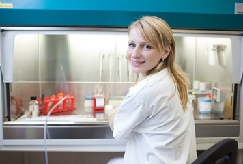 portrait of a female researcher doing research in a lab