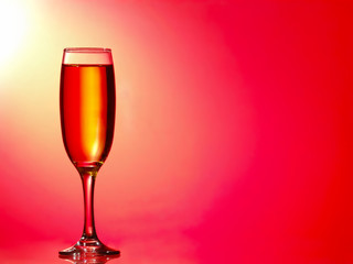 Glass of champagne close up