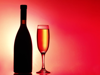 Glass of champagne close up