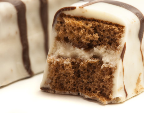 white chocolate snacks isolated on a white background