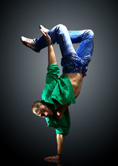 stylish and cool breakdance style dancer posing