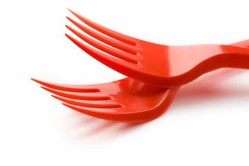 Forks isolated on white