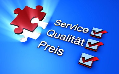 Service Qualit&auml;t Preis