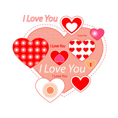 Greeting card with a hearts