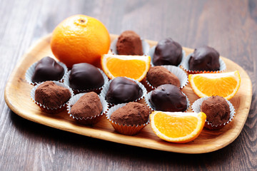 chocolate and orange pralines