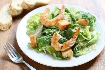 Fototapeta na wymiar Shrimp Ceasar Salad