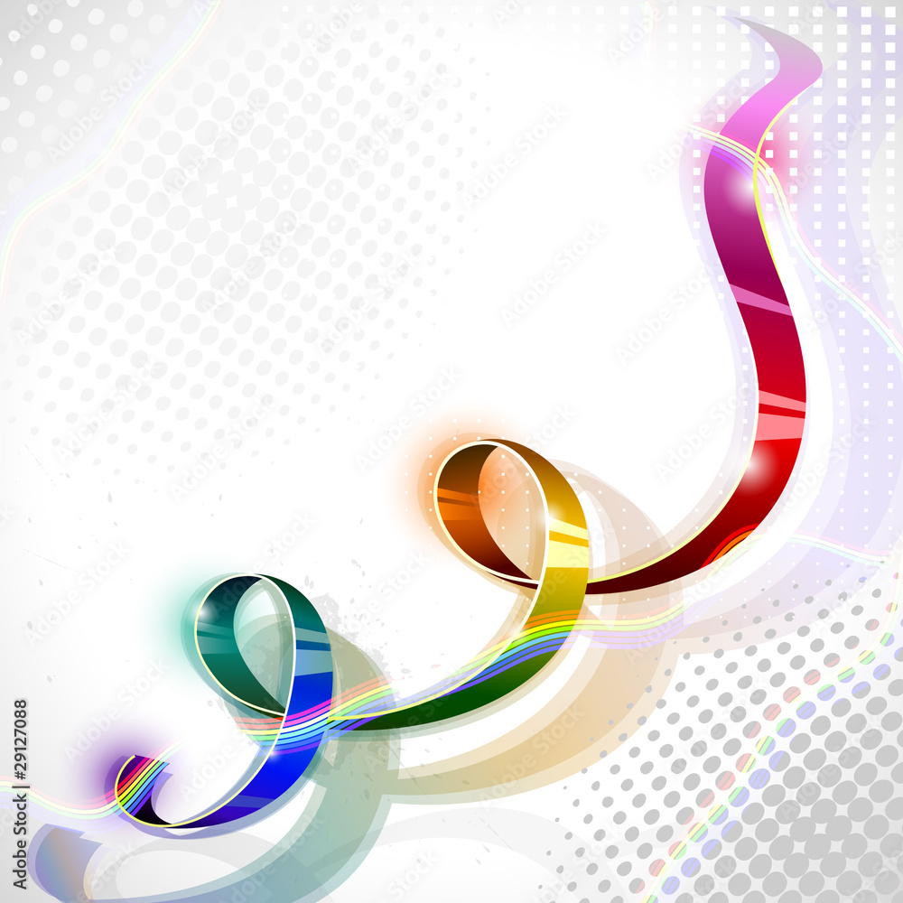 Aufkleber spectral iridescent ribbon on abstract background