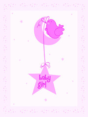baby girl greeting card design
