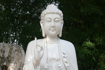 White Marble Close up Buddha Stutue