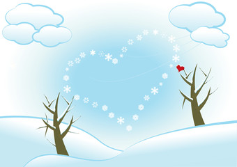 Cuore neve albero amore