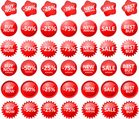 Red Selling Icons Set